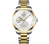 TEINTOP Herren Automatik Uhren Ailang Stahlarmband Männer Mechanisches Armbanduhr (Gold Weiß)