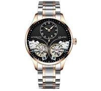 TEINTOP Herren Automatik Uhren Skelett Ailang Serie Stahlband Männer Armbanduhr (Roségold Schwarz)