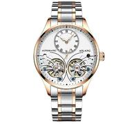 TEINTOP Herren Automatik Uhren Skelett Ailang Serie Stahlband Männer Armbanduhr (Roségold Weiß)