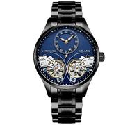 TEINTOP Herren Automatik Uhren Skelett Ailang SerieStahlband Männer Armbanduhr (Schwarz Blau)