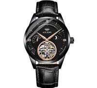 TEINTOP Herren Uhren Automatik Skelett Mechanische Mondphase Armbanduhr Männlich (Roségold Shwarz)