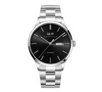 TEINTOP I&W Automatik Uhr Herren Mechanische Uhren Japanische Bewegung Armbanduhren (Silber Schwarz)