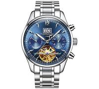 TEINTOP Multifunktionsuhren Herren Automatik Uhr Mechanical Watch Luminous Exhibition Movement Wrist Watches (Blau)