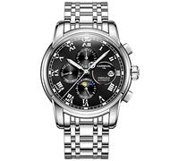 TEINTOP Multifunktionsuhren Herren Automatik Uhr Mechanische Edelstahl Armbanduhren (Gold Blau)