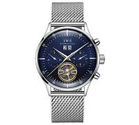 TEINTOP Multifunktionsuhren Herren Automatik Uhr Mechanische Offenes Herz Männlich Armbanduhren (Blau)