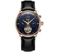 TEINTOP Multifunktionsuhren Herren Automatik Uhr Mechanische Offenes Herz Männlich Armbanduhren (Roségold Blau)