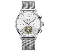 TEINTOP Multifunktionsuhren Herren Automatik Uhr Mechanische Offenes Herz Männlich Armbanduhren (Weiß)