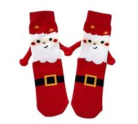 Teksome Weihnachtssocken mit den Händen - personalisierte Weihnachtsstrümpfe, Paar-Magnetsocken, mittlere Röhrensocke, lustige