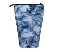 Teleskop-Federmäppchen, bunte Streifen, Schreibwaren, Federmäppchen, Make-up-Tasche, tragbare Büro-Schreibwaren-Tasche für Teenager, Mädchen, Erwachsene, Dunkelblauer Marmor, Pencil Telescopic,