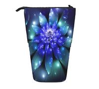 Teleskop-Federmäppchen, Fantasieblau, Blume, Schreibwaren, Federmäppchen, Make-up-Tasche, tragbare Büro-Schreibwaren-Tasche für Teenager, Mädchen, Erwachsene, Fantasy Blue Flower, Pencil Telescopic,