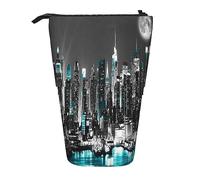 Teleskop-Federmäppchen, lustige freche Schafzunge, niedliches Tier, Schreibwaren, Federmäppchen, Make-up-Tasche, tragbare Büro-Schreibwaren-Tasche für Teenager, Mädchen, Erwachsene, New York Gemälde,