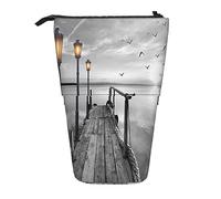 Teleskop-Federmäppchen, lustige freche Schafzunge, niedliches Tier, Schreibwaren, Federmäppchen, Make-up-Tasche, tragbare Büro-Schreibwaren-Tasche für Teenager, Mädchen, Erwachsene, Schwarz-weißer