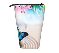 Teleskop-Federmäppchen, Motiv: grüner Frosch, Schreibwaren, Federmäppchen, Make-up-Tasche, tragbare Büro-Schreibwarentasche für Teenager, Mädchen, Erwachsene, Zen Design Schmetterling, Pencil