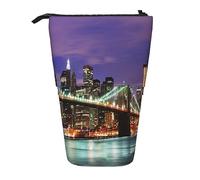 Teleskop-Federmäppchen, New York Nacht, Schreibwaren, Federmäppchen, Make-up-Tasche, tragbare Büro-Schreibwaren-Tasche für Teenager, Mädchen, Erwachsene, New York Night, Pencil Telescopic,