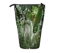 Teleskop-Federmäppchen, niedlicher Hund, Schreibwaren, Federmäppchen, Make-up-Tasche, tragbare Büro-Schreibwaren-Tasche für Teenager, Mädchen, Erwachsene, Tropischer Regenwald-Dschungel-Szene, Pencil