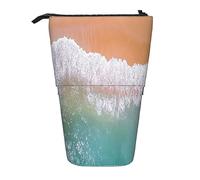 Teleskop-Federmäppchen, Pfauenfedern, Elefant, Schreibwaren, Federmäppchen, Make-up-Tasche, tragbare Büro-Schreibwaren-Tasche für Teenager, Mädchen, Erwachsene, Romantischer Strand, Pencil Telescopic,