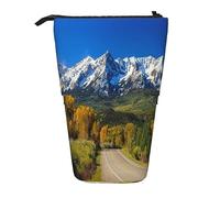 Teleskop-Federmäppchen, schwarz und weiß, Zebra-Schreibwaren, Federmäppchen, Make-up-Tasche, tragbare Büro-Schreibwaren-Tasche für Teenager, Mädchen, Erwachsene, Countryside Road, Pencil Telescopic,