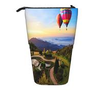 Teleskop-Federmäppchen, Sonnenuntergänge, See, Pferde, Schreibwaren, Federmäppchen, Make-up-Tasche, tragbare Büro-Schreibwarentasche für Teenager, Mädchen, Erwachsene, Heißluftballon, Pencil