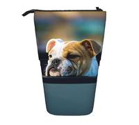 Teleskop-Federmäppchen, Sonnenuntergänge, See, Pferde, Schreibwaren, Federmäppchen, Make-up-Tasche, tragbare Büro-Schreibwarentasche für Teenager, Mädchen, Erwachsene, Niedliche Bulldogge, Pencil