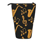 Teleskop-Federmäppchen, Sonnenuntergänge, See, Pferde, Schreibwaren, Federmäppchen, Make-up-Tasche, tragbare Büro-Schreibwarentasche für Teenager, Mädchen, Erwachsene, Musiknoten Treble, Pencil