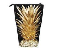Teleskop-Federmäppchen, süßes Eis, Schreibwaren, Federmäppchen, Make-up-Tasche, tragbare Büro-Schreibwaren-Tasche für Teenager, Mädchen, Erwachsene, Goldfarbene Ananas, Pencil Telescopic,