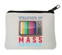 Television TV Weapons of Mass Deception Brave New World Neopren-Münzgeldbörse, 10 x 11 cm, Weiß