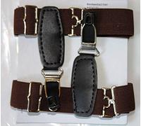 Telliswelt Sockenhalter Herren Strumpfhalter Socken Suspender extra länger Modell 24 Dunkelbraun