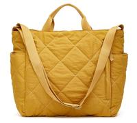 Tellrain Puffer Tote Bag Frauen Gesteppte Crossbody Handtasche Gitter Gepolsterte Hobo Puffy Geldbörse Casual Satchel Bag, gelb, Medium, Casual