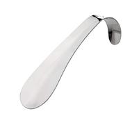 TelMo Schuhanzieher Metall 15 cm - Kleiner Schuhlöffel, verchromt, mit Lochung & Haken, robuster Mini-Schuhanzieher, platzsparend, ideal für Reise & Alltag