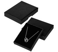 Telooco 2 Stück Schmuckkästchen Klein Geschenkbox mit Deckel Kleine Schmuckschachtel 7×9×1,6 cm Ohrringe Armband Schmuck Geschenkbox Quadrat Schmuckschatulle für Hochzeit Geburtstag (Schwarz)