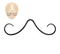 Telooco Chirurgenstahl Schnurrbart Nasenring 14G Septum Bart Nasen Ring Piercing Schmuck Schwarz Hypoallergen