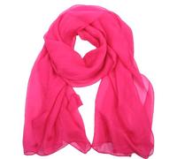 Telooco Neon Schal Damen Vintage Chiffon Halstücher Rosarot Schals und Wraps Leichter Lang Halstuch für Abendkleider Dating Abschlussball Karneval Hot Pink Kopftuch für Damen Reise Strand