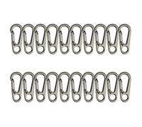 Temlum 3,3 cm Mini Karabiner Set, Aluminium Karabinerhaken, Karabiner Klein Schlüsselanhänger Haken für Camping, Reisen, Wandern (Grau 20 stück)