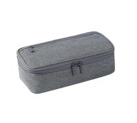 TEMOOUES 2-lagiges Federmäppchen, große Kapazität, Stiftebox, Stifttasche, Schule, Bürobedarf für Studenten, geräumige Aufbewahrung, grau