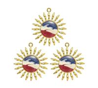 TEMOOUES 3 stabile Schildkröten-Sonnenblumen-Anhänger für Damen, Schmuckdesign, Marine-Thema, Schmuck, Charm-Zubehör, Tropföl, Seesterne, Sonnenblumen, Halskettenanhänger, One Size, Wie beschrieben