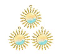 TEMOOUES 3 stabile Schildkröten-Sonnenblumen-Anhänger für Damen, Schmuckdesign, Marine-Thema, Schmuck, Charm-Zubehör, Tropföl, Seesterne, Sonnenblumen, Halskettenanhänger, One Size, Wie beschrieben