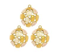 TEMOOUES 3 stabile Schildkröten-Sonnenblumen-Anhänger für Damen, Schmuckdesign, Marine-Thema, Schmuck, Charm-Zubehör, Tropföl, Seesterne, Sonnenblumen, Halskettenanhänger, One Size, Wie beschrieben