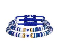 TEMOOUES Bunte, dehnbare, weiche Tonarmbänder für empfindliche Haut, verstellbares Armband, personalisierbar, Freundschaftsschmuck, Geschenk, mehrfarbig, dehnbar für Mädchen, Eine Größe, Wie