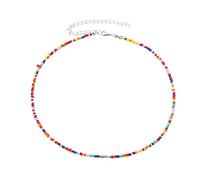 TEMOOUES Einzigartige Perlenstrang-Halsketten, charmanter Strand-Choker, bunte Halskette, auffälliges Statement-Ornament, Schmuck, bunter Strand-Halsband, Einheitsgröße, Wie beschrieben, Wie