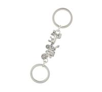 TEMOOUES Einzigartiger Halter, Vintage-Kutschen-inspirierter Schlüsselanhänger, Metall, Handy-Anhänger mit abnehmbarer Kette für Taschen, Kutschen-Charm-Schlüsselanhänger, silber, One size