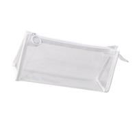 TEMOOUES Praktische Stifttasche, transparentes Etui, großes Fassungsvermögen, ästhetisches Make-up, Schule, Bürobedarf, transparent, ästhetisch, große Tasche, weiß