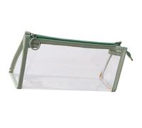 TEMOOUES Praktische Stifttasche, transparentes Etui, großes Fassungsvermögen, ästhetisches Make-up, Schule, Bürobedarf, transparent, ästhetisch, große Tasche, grün