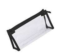 TEMOOUES Praktische Stifttasche, transparentes Etui, großes Fassungsvermögen, ästhetisches Make-up, Schule, Bürobedarf, transparent, ästhetisch, große Tasche, Schwarz