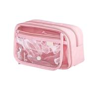 TEMOOUES Transparente Stifttasche, einfaches Etui, großes Fassungsvermögen, ästhetisch, Schule, Bürobedarf, ästhetisch, große Kapazität, B, Einheitsgröße