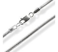 TEMPELWELT Schmuck Kette Schlangenkette rund Snake Chain L 45cm = 18' kurz, 925 Sterling Silber, Halskette mit Karabiner Verschluss