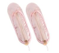 TEMPNAP 2 Stück Ballettschuh Stifteetui Rosafarbene Kosmetiktasche aus Satin Leichter Make Up und Pinsel Organizer für Mädchen Multifunktionale Aufbewahrungstasche für Tanzzubehör