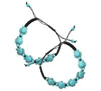 TEMPNAP 2 Stück Handgefertigtes Schildkröten armbänder aus Türkis Geflochtene Verschleißfeste Damen Schmuckstücke mit Charmantem Schildkröten design Modische Freundschaftsarmbänder für