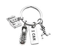 TEMPNAP Marathon Schlüsselanhänger 6.10X3.00 Zoll aus Metall mit Motiv I für Laufenthusiasten als Glücksbringer und Schlüsselorganisation im Alltag