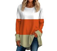 Temu Shop Kleidung Damen Langarmshirt Herren T-Shirt Damen Oversize Opus Shirt Damen Long Sleeve Gestreifter Druck Oversized Sweatshirt Rundhals Pulli Casual Laufshirt Shirt Damen Langarm M