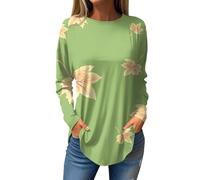 Temu Shop Kleidung Damen Longshirt Damen Lässig Für Leggings Eterna Hemden Comfort Fit Crop Shirt Damen Long Sleeve Blumen Bedruckt Oversized Sweatshirt Rundhals Laufshirt Sportoberteile Frauen 3Xl